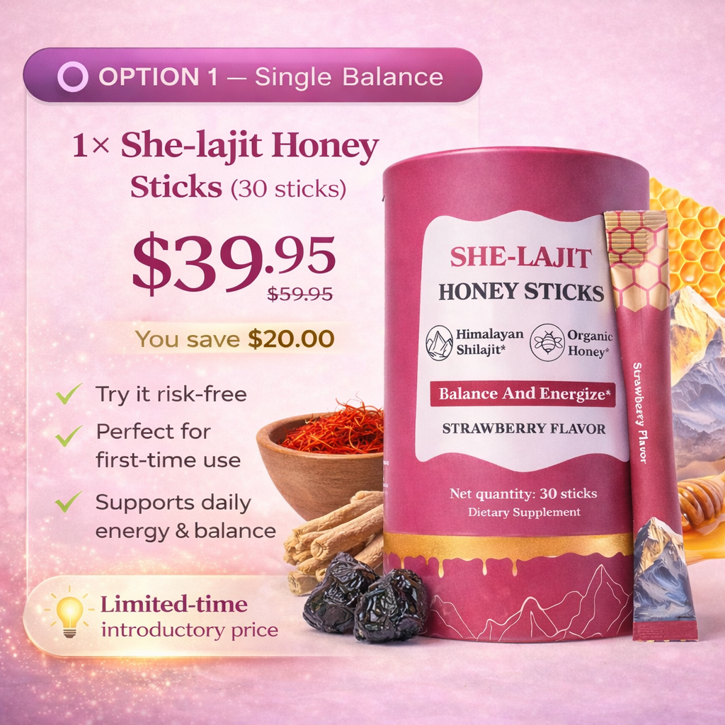 She-lajit Sticks for Women – Strawberry Honey Energy