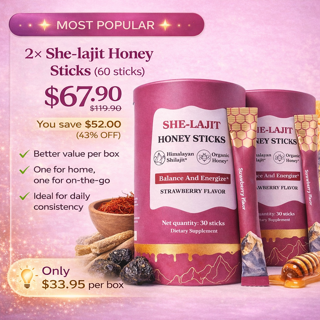 She-lajit Sticks for Women – Strawberry Honey Energy